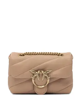 Стеганая мини-сумка с логотипом и цепочкой Pinko, коричневый 30696027 | коричневый