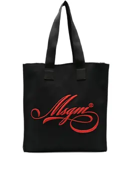 MSGM medium logo-embroidered tote bag 31223066
