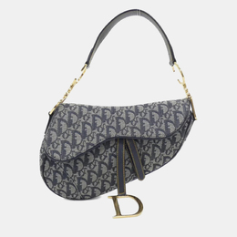 Christian Dior Saddle Blue Canvas Shoulder Bag 1192371