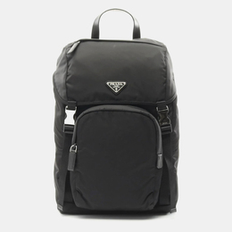 Prada Re-Nylon Black Nylon Saffiano Leather Backpack 1192376
