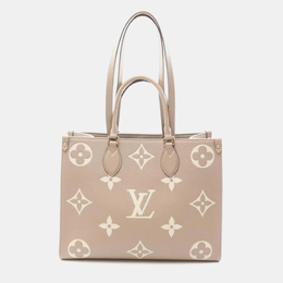 Louis Vuitton On The Go MM Tourterelle Monogram Empreinte Leather Tote Bag 1192311
