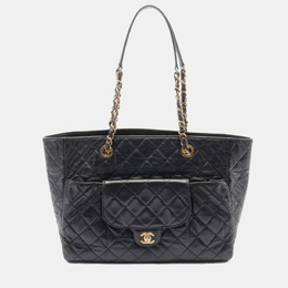 Chanel CC Black Leather Tote Bag 1192323