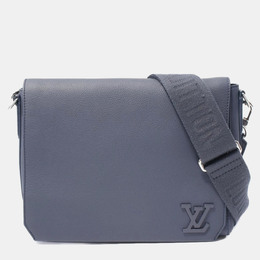 Louis Vuitton Take Off Navy Aerogram Leather Shoulder Bag 1192091