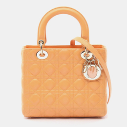 Christian Dior Lady Christian Dior Yellow Lambskin Leather Shoulder Bag 1192329