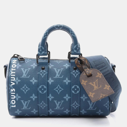 Louis Vuitton Keepall Bandouliere 25 Blue Monogram Coated Canvas Shoulder Bag 1192314