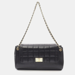 Chanel 2.55 Chocolate Bar Black Lambskin Shoulder Bag 1192362