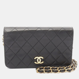 Chanel Full Flap Mini Black Lambskin Shoulder Bag 1192353