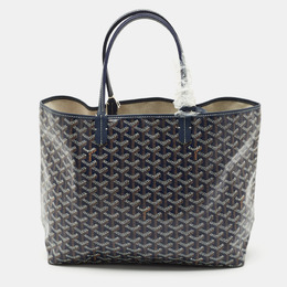 Goyard Navy Blue Goyardine Coated Canvas and Leather Saint Louis PM Tote 1190813