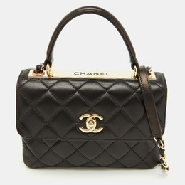 Chanel Black Quilted Leather Small Trendy CC Top Handle Bag 1191106