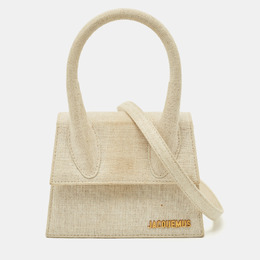 Jacquemus Beige Canvas Le Chiquito Moyen Top Handle Bag 1190200