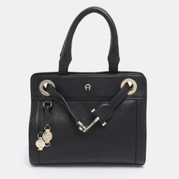 Aigner Black Leather Cavallina Tote 1190155