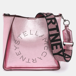 Stella McCartney Pink Metallic Faux Leather Stella Logo Crossbody Bag 1190154