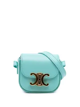 Celine 2021 Leather Triomphe AirPods Case with Strap crossbody bag 31568498