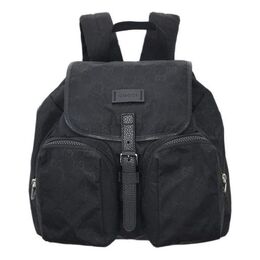 Рюкзак Gucci Logo Leather Logo Nylon Schoolbag Backpack / Black 510343-x28an-1000, черный