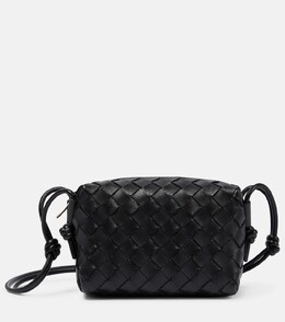 Мини-сумка через плечо из кожи с петлей Bottega Veneta, черный p00757665 | black