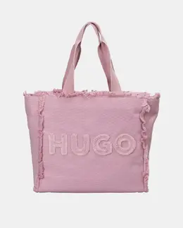 Сумка-шоппер из ткани canvas с двумя ручками Hugo, розовый a54998927 | rosa