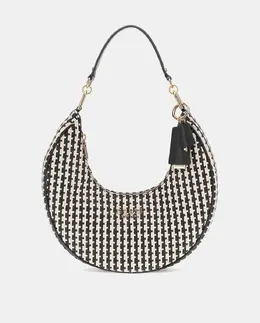 Двухцветная рафия сумка через плечо с молнией Guess, черный a55366674 | negro