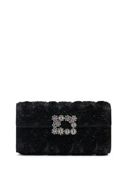 Roger Vivier Crystal Flower Buckle Envelope Clutch 82il3k009-qjk5oq2