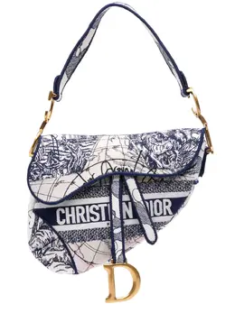 Christian Dior 2020 Canvas Embroidered Around the World Saddle Bag shoulder bag 31596508