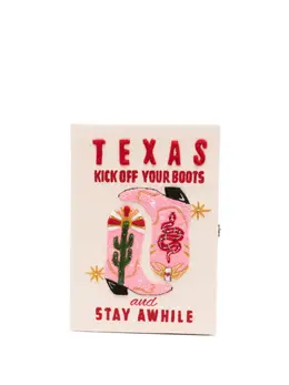 Olympia Le-Tan Kick Off Your Boots embroidered mini book clutch 29460598