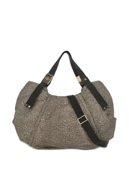 Borbonese medium Fold Bowler macadam-print tote bag 30789122