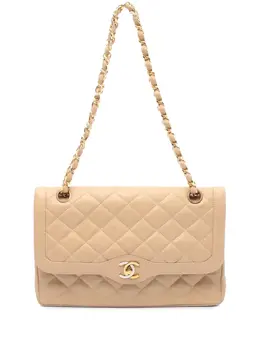 Chanel 1991-1994 Paris Limited Edition Medium CC Quilted Lambskin Double Flap shoulder bag 31577276