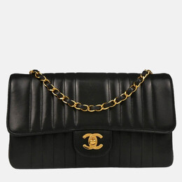 Chanel Mademoiselle Single Flap Black Lambskin Shoulder Bag 1193906