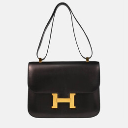 Hermes Constance 23 Black Box Calf Shoulder Bag 1193854