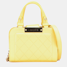 Chanel Yellow Mini Calfskin Label Click Shopping Tote 1193400
