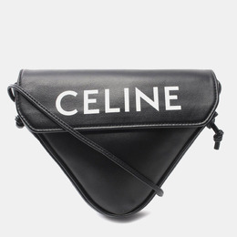 Celine Black Smooth Calfskin Logo Triangle Crossbody Bag 1193250