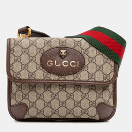 Gucci Beige Small GG Supreme Web Neo Vintage Double Flap Messenger Bag 1193107