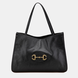 Gucci Black Medium Leather Horsebit 1955 Tote 1193100
