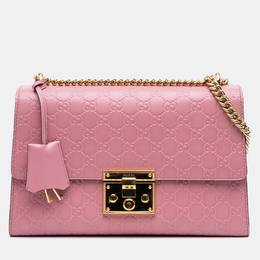 Gucci Pink Medium Guccissima Padlock Shoulder Bag 1193070