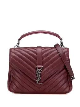 Saint Laurent 2017 Medium Quilted Chevron Sheepskin College satchel 31577779
