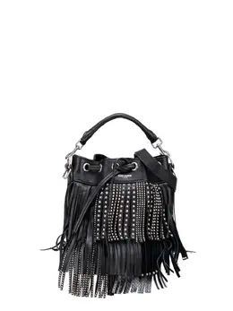 Saint Laurent 2015 Small Studded Calfskin Emmanuelle Fringe bucket bag 31589402