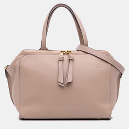 Loewe Beige Anagram Leather Zipper Bag 1192700