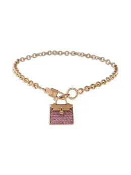 Hermes 18K rose gold Amulettes Kelly sapphire bracelet 31486070