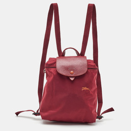 Longchamp Red Nylon and Leather Le Pliage Backpack 1191430