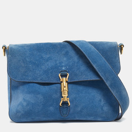 Gucci Blue Leather Jackie Soft Flap Shoulder Bag 1190569