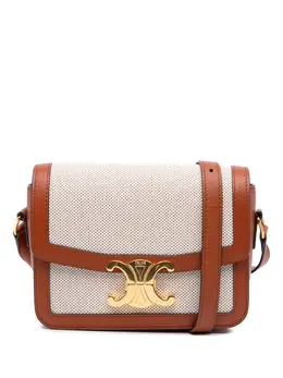 Celine 2020 Teen Canvas and Calfskin Triomphe crossbody bag 31596546