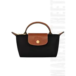 Сумка тоут Longchamp LE PLIAGE ORIGINAL POUCH WITH HANDLE Black - Recycled Canvas17x5.5x11 (ДxШxВ), фактура гладкая, зернистая, black 4458904362