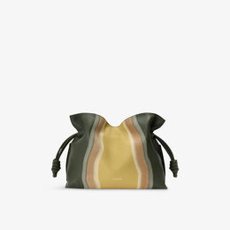 Клатч-сумка Flamenco Loewe из кожи, мультиколор r04489867 | bottle green/ochre