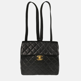 Chanel CC Black Lambskin Backpack 1194552