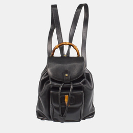 Gucci Bamboo Black Leather Backpack 1194472