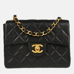 Chanel Mini Classic Square Flap Black Lambskin Shoulder Bag 1193852