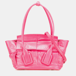 Bottega Veneta Pink Mini Paper Calfskin Intrecciato Arco Satchel 1193745
