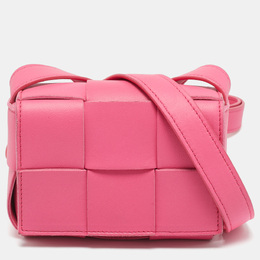 Bottega Veneta Pink Intreccio Leather Mini Cassette Shoulder Bag 1192609