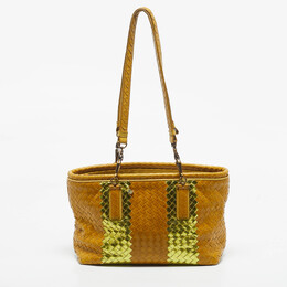 Bottega Veneta Yellow/Gold Intrecciato Leather Shopper Tote 1192551