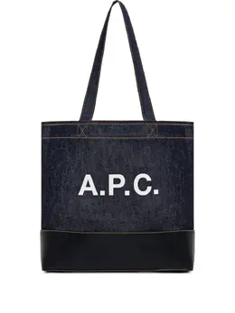 A.P.C. large Axel denim logo tote bag 30456531