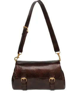 Dries Van Noten snakeskin-pattern leather satchel 30883849